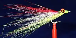 Chartreuse and Red Clouser Deep Minnow