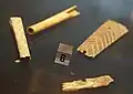 Carved bones found in excavations.