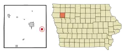 Location of Aurelia, Iowa