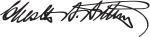 Cursive signature in ink