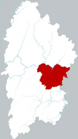 Location of Guzhang County within Xiangxi