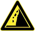 Falling rocks or debris on right