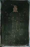 Brass plaque installed by The Carabiniers (6th Dragoon Guards)