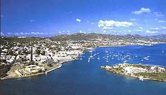 The town of Christiansted looking east
