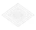 Diagram of the Clandon Barrow gold lozenge showing its geometric construction[73][74]