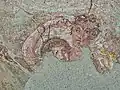 Closeup of Venus at her toilette with Mars in Exedra "o"