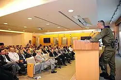 Col. Grisha Yakubovich Head of the Civil Coordination Department, COGAT, briefing Foreign Ambassadors in Israel on the humanitarian situation in the Gaza Strip, 31 July 2014