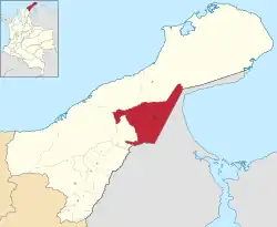 Location of the city and municipality of Maicao in the Department of La Guajira.