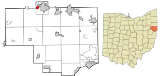 Location of Salem Heights in Columbiana County, Ohio.