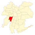 Map of the Cerrillos commune within Greater Santiago