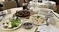 Cooked geoduck (right) at a Chinese restaurant in Sunnyvale, California