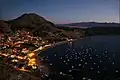 Copacabana on the shore of Lake Ticicaca at night