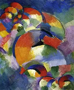 Morgan Russell, Cosmic Synchromy (1913–14), Synchromism. Oil on canvas, 41.28&nbsp;cm × 33.34&nbsp;cm., Munson-Williams-Proctor Arts Institute.