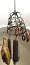 Jambon d'Ardenne/Ardeense ham hanging from a rack