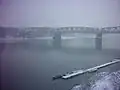 The Po river as seen in Cremona, on a foggy winter day.