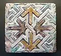 Cuerda seca tile from the Alcazar of Seville, 12th-13th century