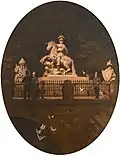 A 1888 painting by Cyprian Dylczyński depicting the sculpture
