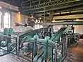 The engine house, upper floor (with twin beams and a Dorman Long & Co gantry crane)