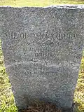 The stone marker mentioned above