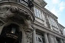 Detail of the facade, Deptford Town Hall (1902–07)