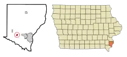 Location of Middletown, Iowa