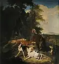 Un sanglier chassé par huit chiens (A Boar Chased by Eight Dogs), François Desportes. 1703