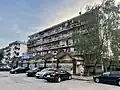 Despot supermarket and residential building in the town of Rogatica, Bosnia and Herzegovina.