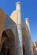 The tiled north-west iwan, with minarets