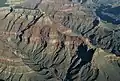 Aerial view of Diana Temple (upper left) and Marsh Butte (lower right)