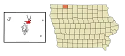 Location of Spirit Lake, Iowa