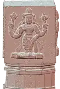 Kammanan's Krishna Pillar inscription Another side vishnu sculpture