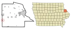 Location of Worthington, Iowa