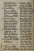 Part of A solis[7] with Anglo-Saxon gloss, Durham, 11th century