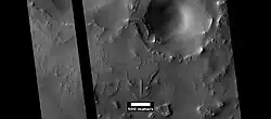 Linear ridge network, as seen by HiRISE under HiWish program. Dark line is not part of the picture.
