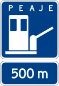 I2-7b Toll service sign with distance