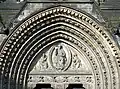 Main West entrance, Palmerston Place; St Peter holds the key to the Kingdom of Heaven