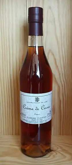 A bottle of chocolate liqueur