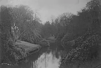 The Lugton Water and one of the two gazebos