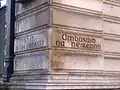 The address chiselled onto the embassy