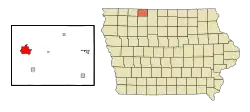 Location of Estherville, Iowa