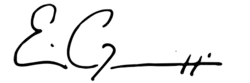 Cursive signature in ink