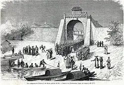 French troops leaving Hanoi in February 1874.
