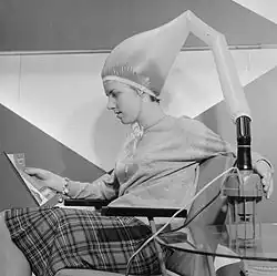Bonnet hair dryer, 1962