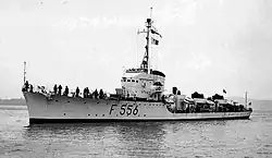 Aretusa (F 556) in service with the Marina Militare in the 1950s
