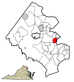 Location of Lincolnia in Fairfax County, Virginia