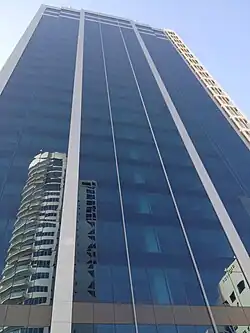 View of Fakhro Tower elevation from the 6th floor landscaped terrace