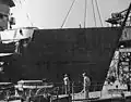 False bow being fitted to New Orleans