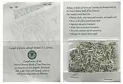 Fed Shreds as souvenir from the Federal Reserve Bank of San Francisco