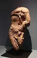 Figure of a Prince, Devata or Bodhisattva, Ajina Tepe, Tajikistan, end of 7th century, early 8th century CE, National Museum of Tajikistan.[3]
