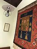 Traditional Finnish rug on display.